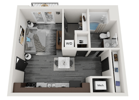 Studio 1 bath B at Lofts at Fox Ridge, Raymore, Missouri